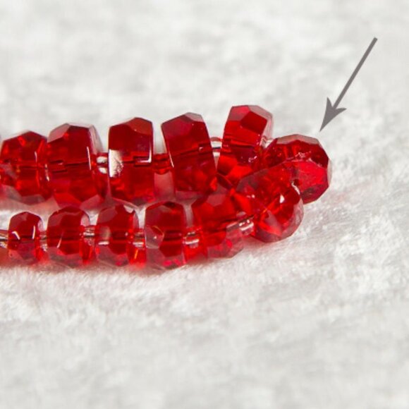 Vintage ART DECO Ruby Red Translucent Lucite Bead Necklace - Picture 6 of 6